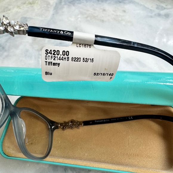 NWT Opal Blue Tiffany Glasses Frames with Bling! - Picture 6 of 6